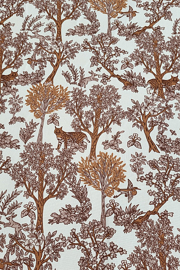 Cotton fabric CHEPART AND TREES