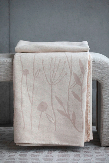 Blanket AMBER FLOWERS beige