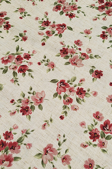 Decorative fabric FLOWERS LINO red