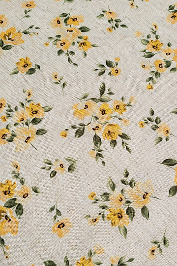 Decorative fabric FLOWERS LINO yellow