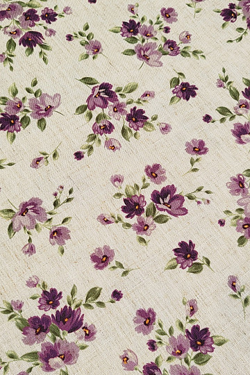 Decorative fabric FLOWERS LINO purple