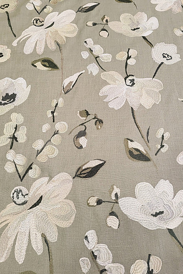 Decorative fabric RICAMATO EMBROIDERY with linen