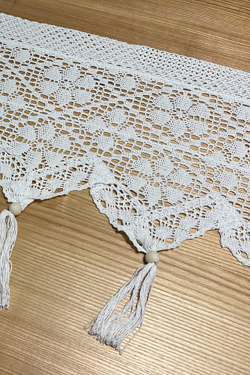 Finished stained glass curtain CROCHET LACE BEIGE