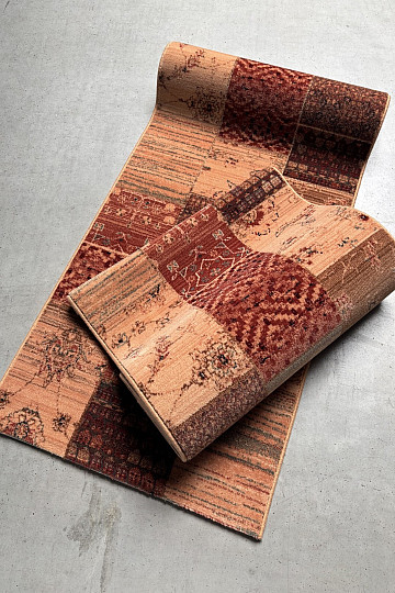 Luxurious woolen runner ROYAL PATCHWORK cream