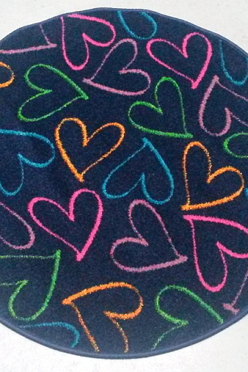 children carpet round HEARTS
