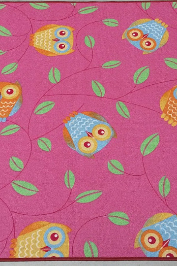 Carpet for girls OWL - Happy  owl pink