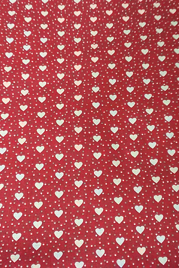 Cotton fabric red MINI HEART