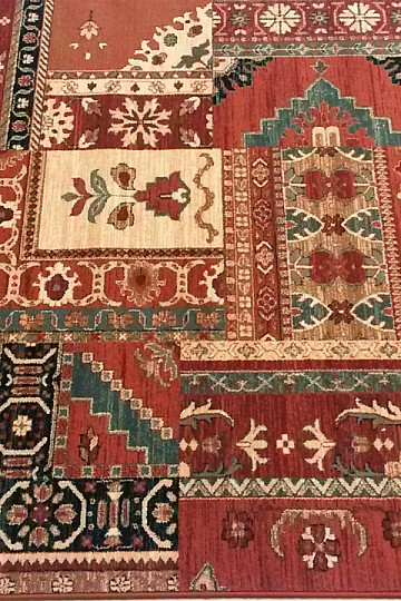Luxurious woolen carpet ROYAL PATCHWORK multi red