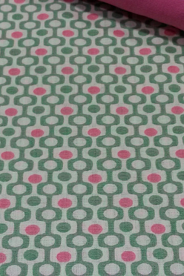 Decorative fabric PEIXO MENTHE/CORAL