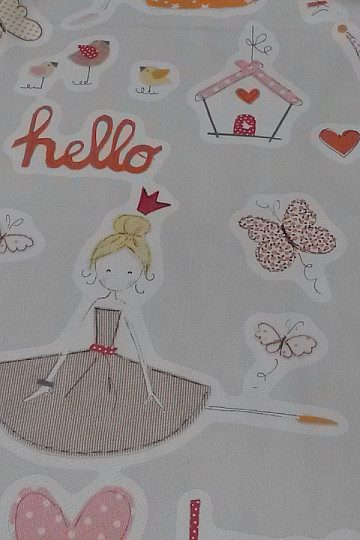 Children decorative fabric TVIST PRINCESS orange