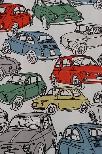 Decorative fabric CARS white/color