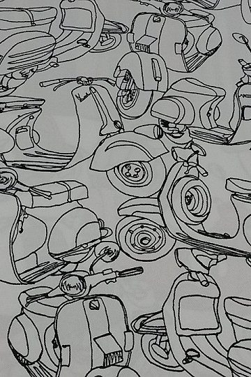 Decorative fabric MOTOS white/black