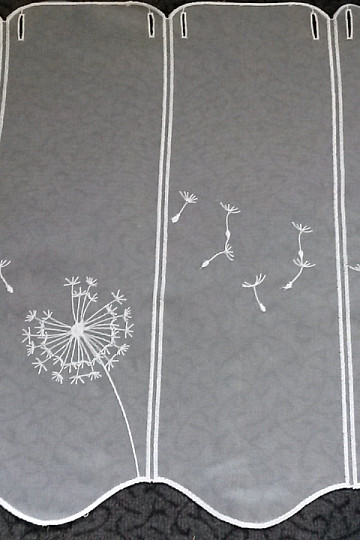 Stained glass curtain embroidered Dandelion Gerster 11456