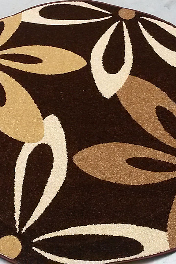 Round carpet KARMEL flower brown
