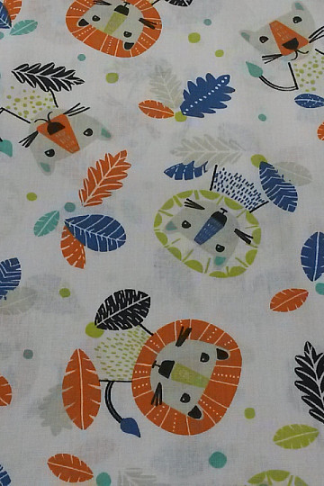 Cotton fabric LIONS