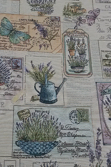 Tapestry fabric LAVENDER SEEDS GARDEN 3