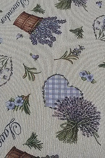 Tapestry tablecloth, Lavender scarf 1