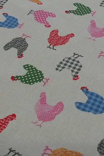 Decorative fabric MINI HENS 1