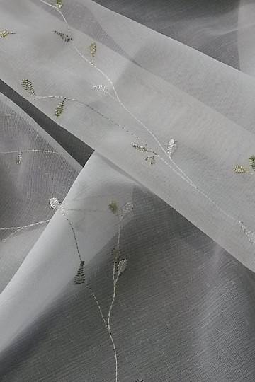 Modern embroidered curtain GERSTER 11545 white - green