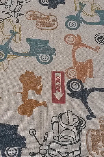 Decorative fabric moto VESPA digital print