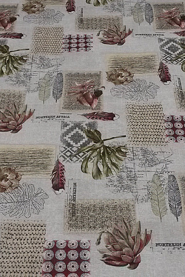 Decorative fabric FLORA red
