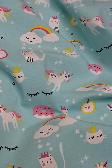 Cotton jersey MAGICLAND turquoise