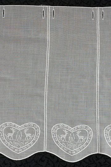 Embroidered curtain for stained glass window 11661 white