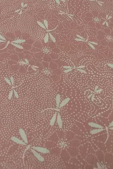 Cotton fabric DRAGONFLY rose