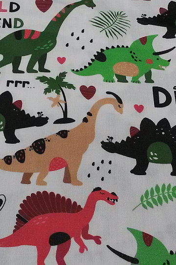 Children's cotton satin DINOSAURS digital printing