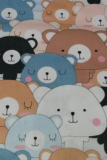 Children's cotton satin BEARS digital printing