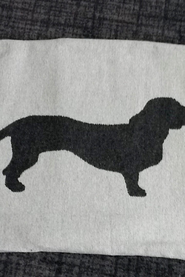 pillowcase DF  for dogs DACHSHUND light grey