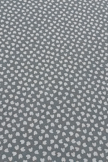 Cotton fabric HEART gray-blue
