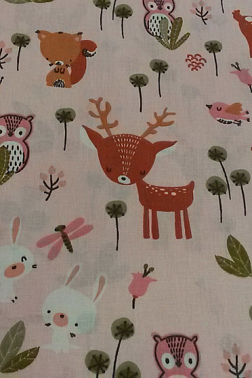 Cotton fabric DOE rose