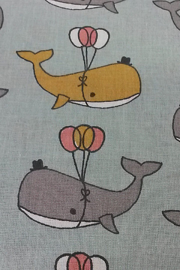 Cotton fabric WHALE