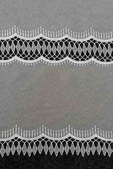 Modern embroidered curtain GERSTER 11509 white ornament