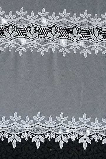 Modern embroidered curtain GERSTER 11388 white petals