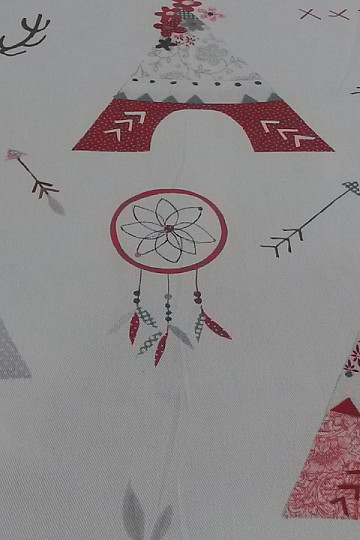 Children decorative fabric TEPEE red