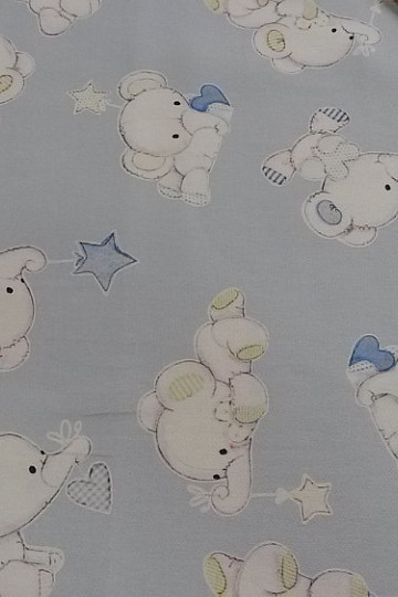 Children decorative fabric ELEPHANTS blue