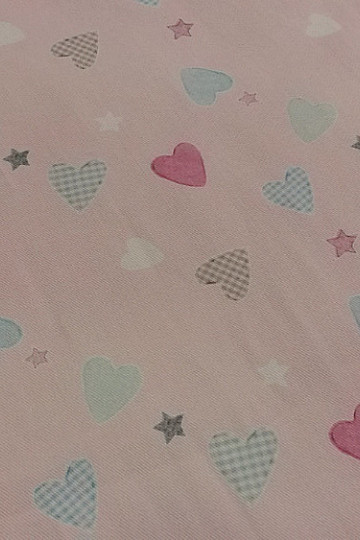 Children decorative fabric HEART rose
