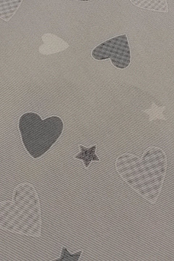 Children decorative fabric HEART grey