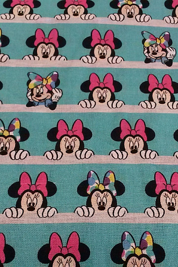 Cotton fabric MINNIE turquoise