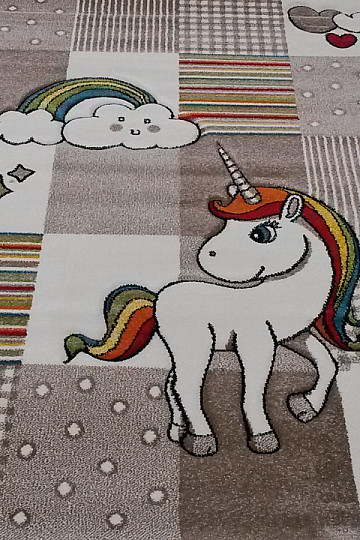 Children carpet Unicorn beige