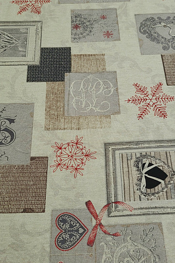 Christmas decorative fabric HEART PICTURE