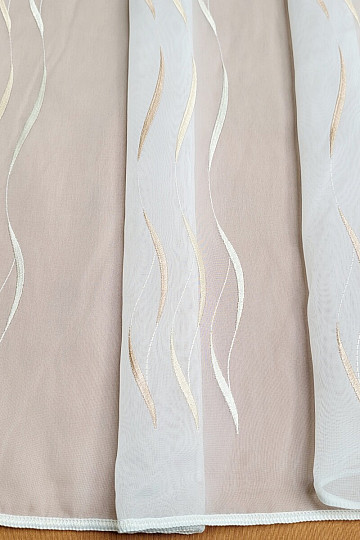 Voile curtain with beige embroidery Gerster 195/0200