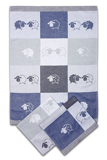 Towels SHEEP colored cube blue 3pcs