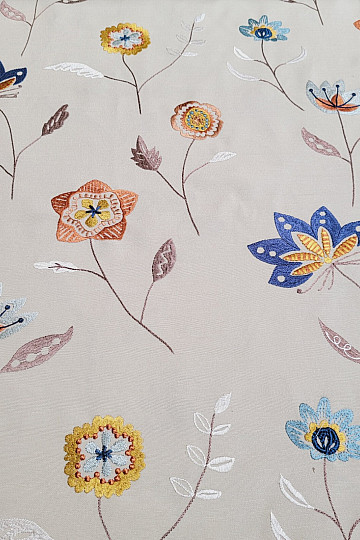 Embroidered decorative fabric flowers RICHMOND multi