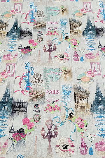 Decorative fabric PARIS digital print 3D