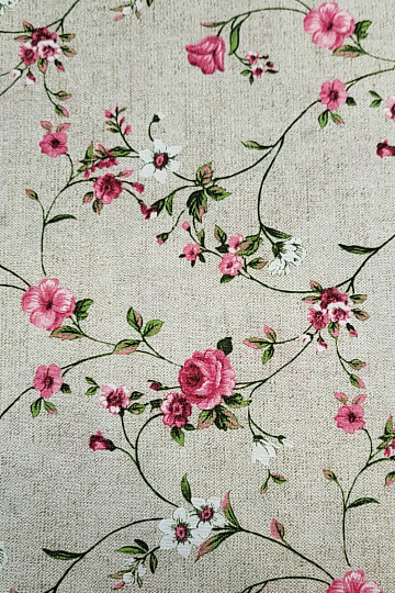 Decorative fabric Flowers RAME pink