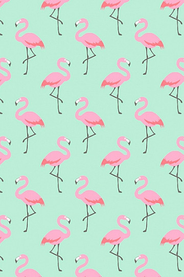 Cotton fabric FLAMINGO turquoise