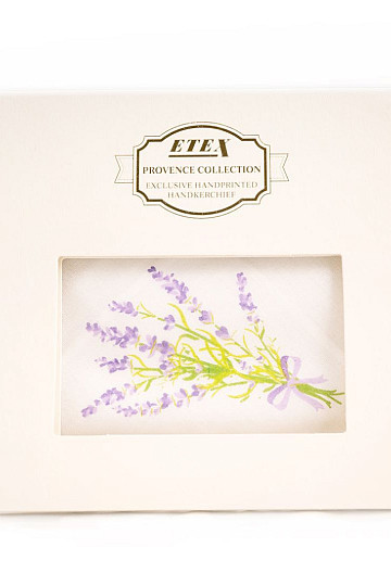 Women's fabric handkerchiefs - hand printed handkerchief Lavender 1 pc